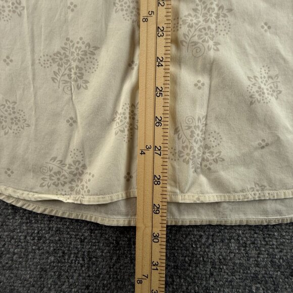 Armani Exchange Women Long Sleeve Button Up Shirt Floral Large Ivory Point - Picture 5 of 16